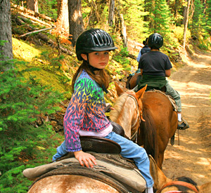girl horseback riding in pollock pines